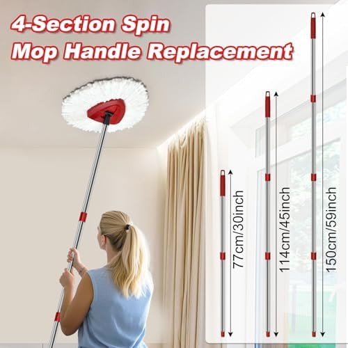 4 Section Spin Mop Replacement Handle - Image 6
