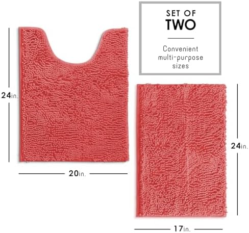 Hearth & Harbor Bathroom Rugs, Chenille Bath Mat - Image 3