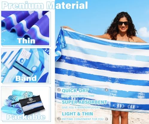 Widdonen Microfiber Beach Towel, Extra Large 2 Pack-71x32 - Image 4