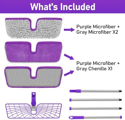 2-Sided Microfiber Flat Mop for Hardwood Floors & Walls Cleaning - Image 2