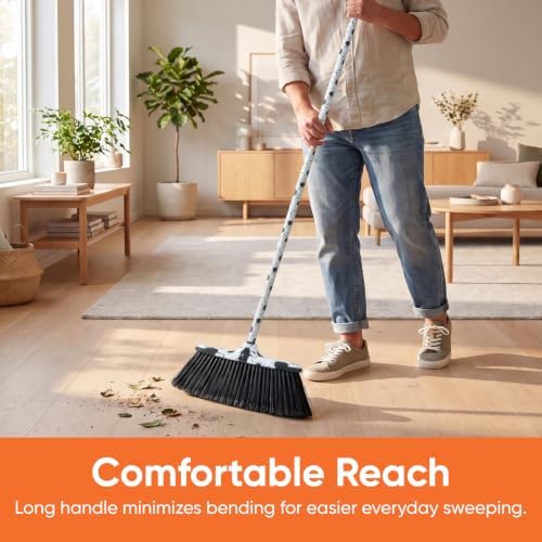 Superio Design Broom, Fancy Black and White Angle Broom, Cute Splash Design - Image 6