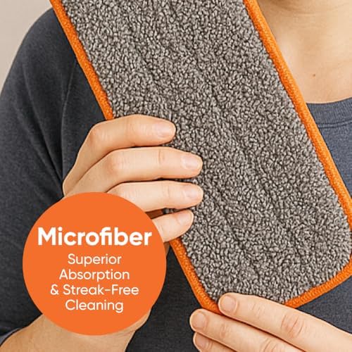 Superio Microfiber Mopping Pad, 8 x 4.5 Inch Reusable Washable Mop Replacement - Image 4