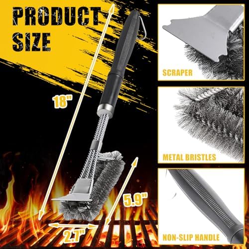 Grill Brush with Detachable Handle, Non-Slip BBQ Grill Brush - Image 2