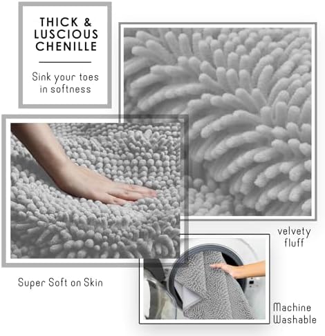 Hearth & Harbor Bathroom Rugs, Chenille Bath Mat - Image 6