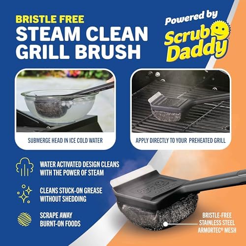 Mr. Bar-B-Q Steam Clean Bristle Free Grill Brush Powered by Scrub Daddy - Image 3