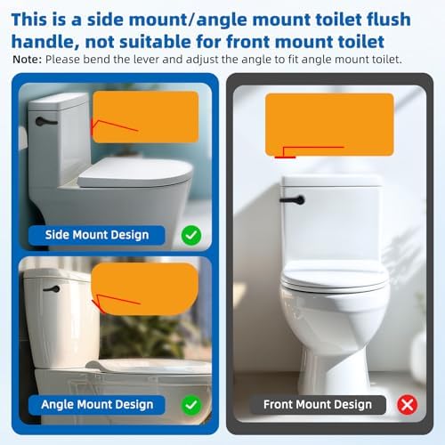 Hibbent Metal Side Mount Toilet Handle Replacement Kit, Oil Rubbed Bronze - Image 3