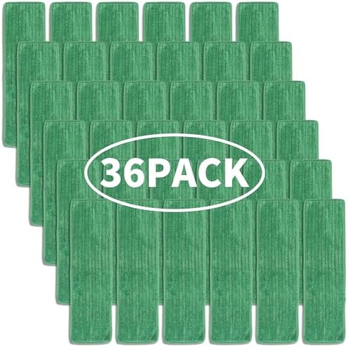 Matthew 18'' 36 Pcs Microfiber Mop Replacement Pads by MATTHEWCLEANINGPRODUCTS