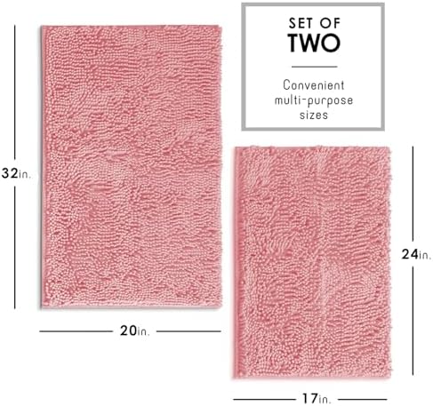 Hearth & Harbor Bathroom Rugs, Chenille Bath Mat - Image 3