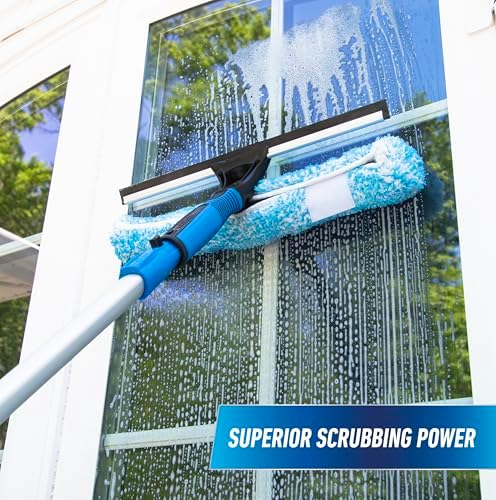 Unger Professional 2-in-1 Squeegee and Scrubber, 14” Window Cleaning Tool and - Image 4