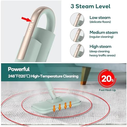 Newbealer Steam Mop & Detachable Handheld Cleaner, 1200W Floor Steamer - Image 2
