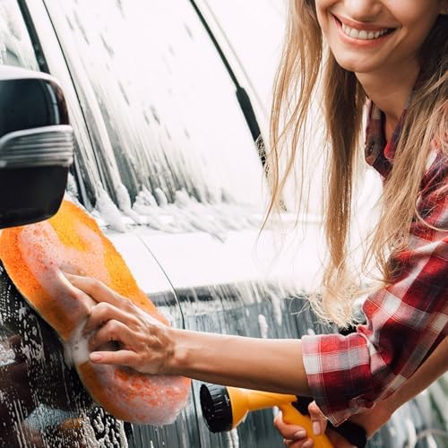 4 Pcs Large Microfiber Car Wash Sponges, 8.9 x 4.7 Inch - Image 5
