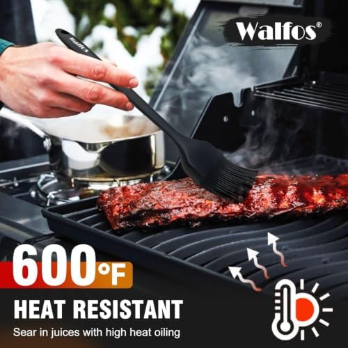 Walfos 600°F Heat Resistant Silicone Basting Brushes BPA Free Pastry Brush - Image 3
