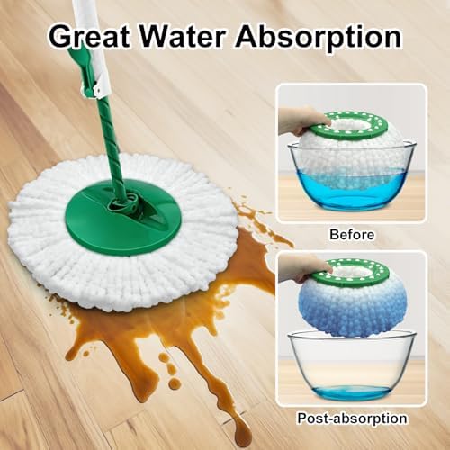 6 Pack Mop Head Replacement for Libman Tornado Spin Mop Reusable Microfiber - Image 6