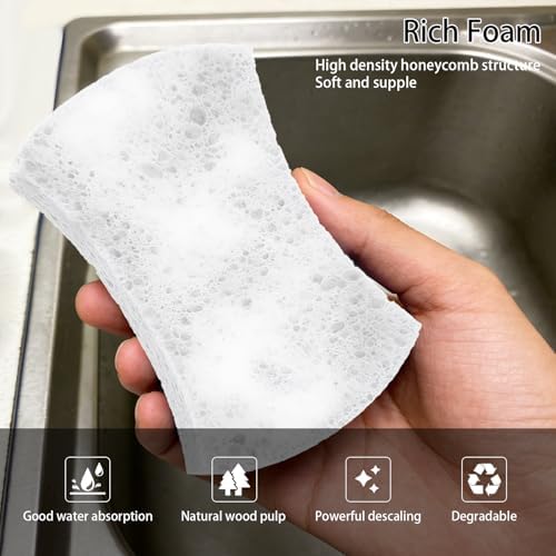 6 Pack Non-Scratch Cellulose Scrub Sponge, Cellulose Sponges, Heavy Duty - Image 2