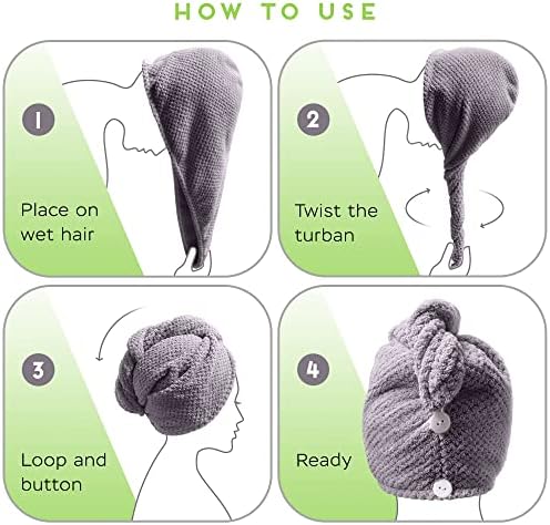 SimpleField 2 Pack Microfiber Hair Towel Wrap - Image 6