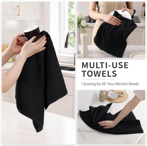 Kitinjoy Premium Cotton Check Kitchen Towels 6 Pack - Image 4