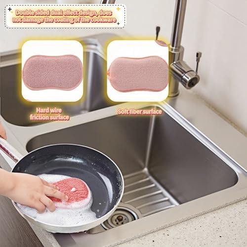 Dual-Sided Kitchen Scrubbing Sponges, Heavy Duty Non-Scratch Cleaning Sponges - Image 3