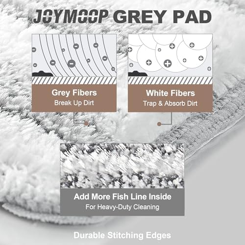JOYMOOP Flat Mop Replacement Pads, Microfiber Cleaning Refills, Washable Stripe - Image 6