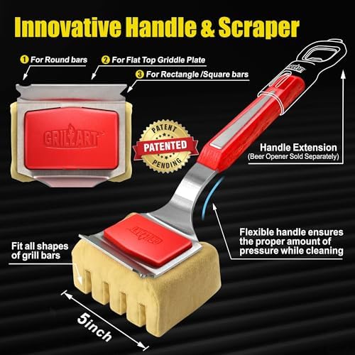 GRILLART Grill Brush Bristle Free, Replaceable BBQ Cleaning Pad, Safe - Image 4