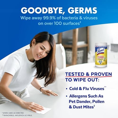 Lysol Disinfecting Wipes, Lemon + Mango + Linen, 80 ct. - Image 2