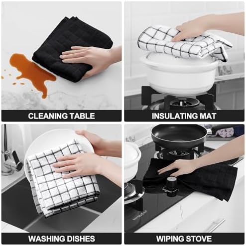 Homaxy Large Premium Cotton Kitchen Towels 16"x 28", 4 Pack - Image 4