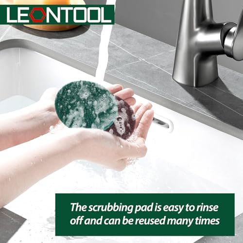 4 Inch Drill Powered Brush Tile Scrubber Scouring Pad Cleaning Kit - Image 5