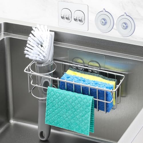 3-In-1 Sponge Holder for Kitchen Sink by MakeLifeBetterEasier