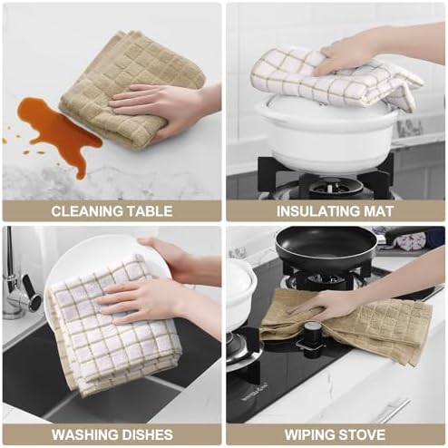 Homaxy Large Premium Cotton Kitchen Towels 16"x 28", 8 Pack - Image 4