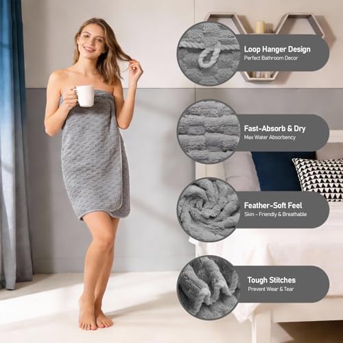 4 Pack Microfiber Bath Towels Large, Super Absorbent, Quick Dry, Plush and - Image 4