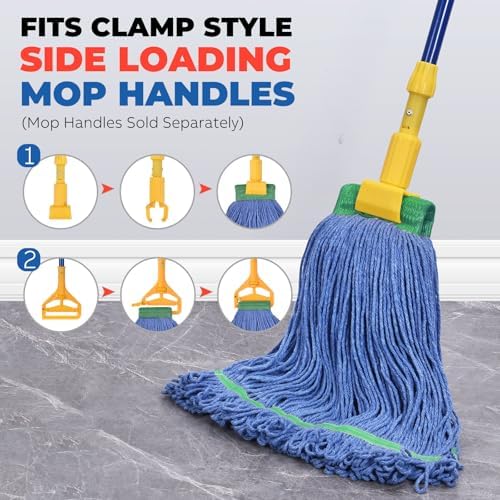 Onesimus 24 oz Heavy Duty Mop Head Replacement, 5 Inch Headband - Image 4