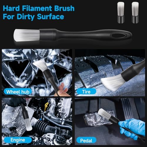 9 Pcs Car Detailing Brush Set No Scratch - Image 6