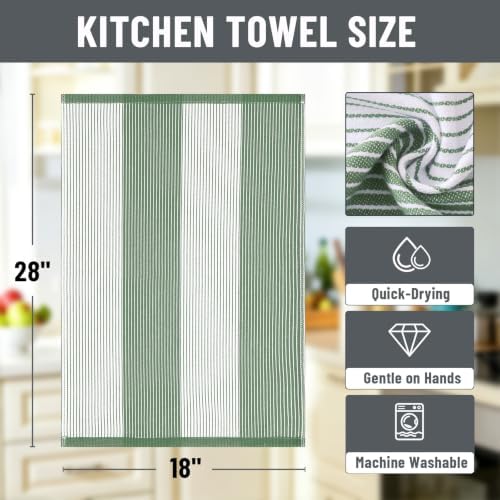 Homaxy Premium 100% Cotton Kitchen Towels 18"x28", 6 Pack - Image 2