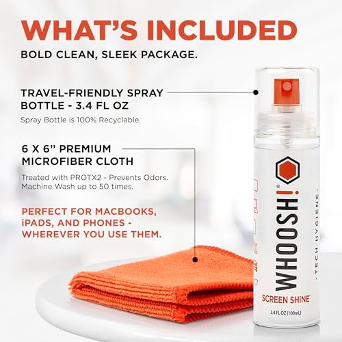 WHOOSH! Screen Shine Go XL – Screen Cleaner Spray & Wipe Kit, 3.4 fl oz - Image 2