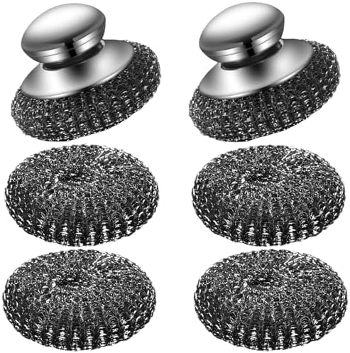 6 Pcs Steel Wool Scrubber Stainless Steel Scrubber by Unknown