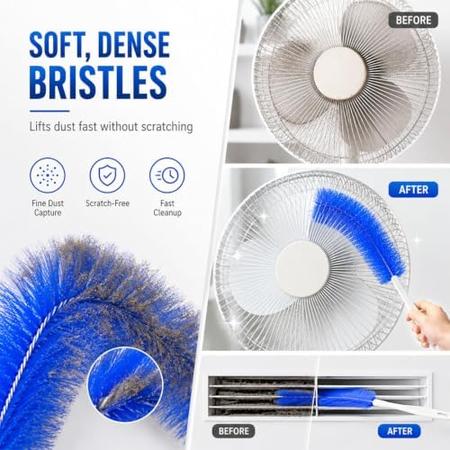 Bendable Microfiber Head, Reusable Dust Remover Fan Cleaning Brush - Image 3