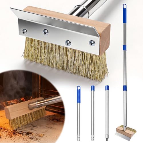 Pizza Oven Brush with 46in Handle and Scraper by GHWMYD
