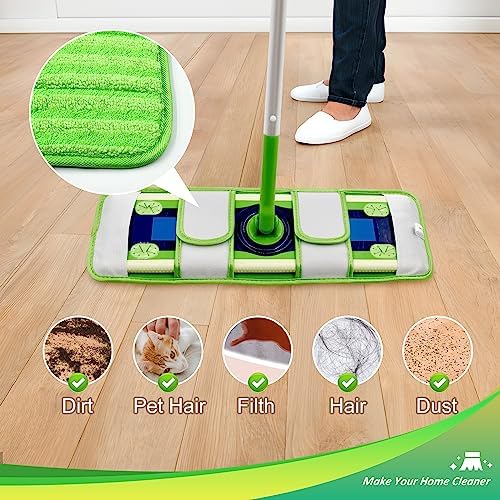 4 Pack Microfiber Mop Pads for Swiffer XL Mops Reusable Wet and Dry Mopping - Image 4