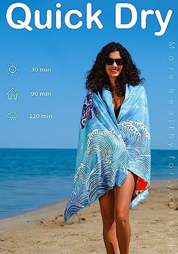Widdonen Microfiber Beach Towel, Extra Large 2 Pack-71x32 - Image 5