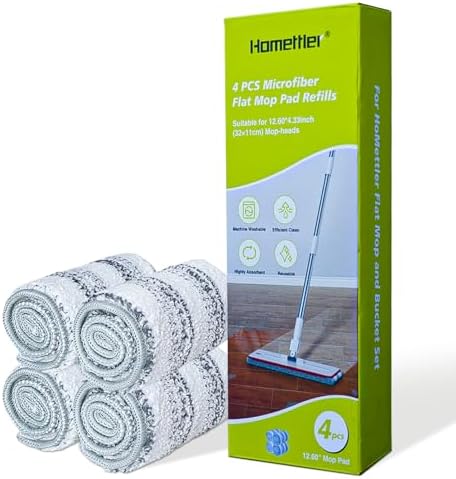 HoMettler Flat Mop Pads, Machine Washable Pads, Microfiber Mop Cleaning Pads by Homettler