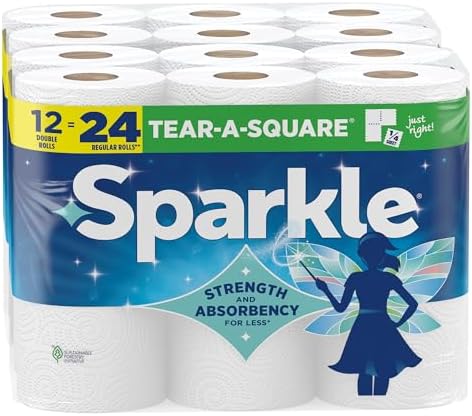Sparkle Tear-A-Square Paper Towels, 12 Double Rolls by Sparkle%C2%AE