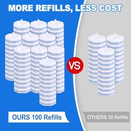 100 Pack Toilet Brush Refills, Disposable Toilet Cleaning Pads - Image 2