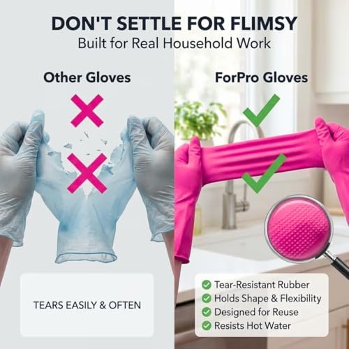 ForPro Premium Natural Rubber Gloves, Cotton Candy - Image 5