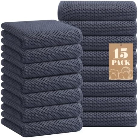 Homaxy 100% Cotton Waffle Weave Kitchen Towels, Dark Grey by Homaxy