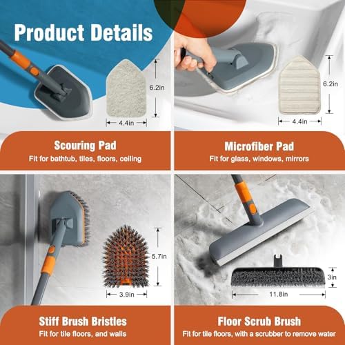 CLEANHOME Floor Scrub Brush Tile Tub Scrubber Brush - Image 2