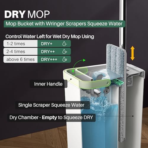 JOYMOOP Flat Mop System, Microfiber Mop and Bucket Set, Commercial & Household - Image 3