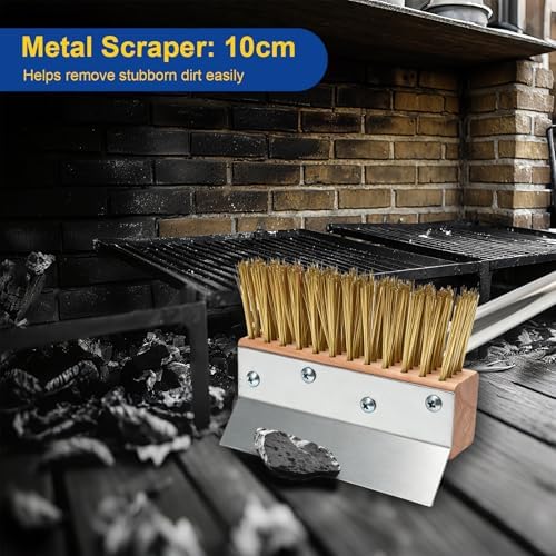 Pizza Oven Brush with 46in Handle and Scraper - Image 3