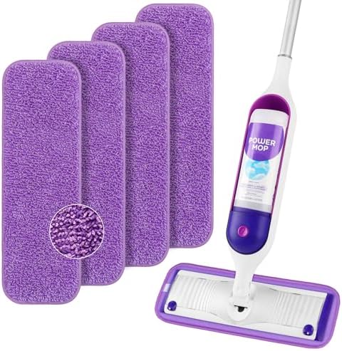 HOMEXCEL Microfiber Mop Pads 4 Pack by HOMEXCEL