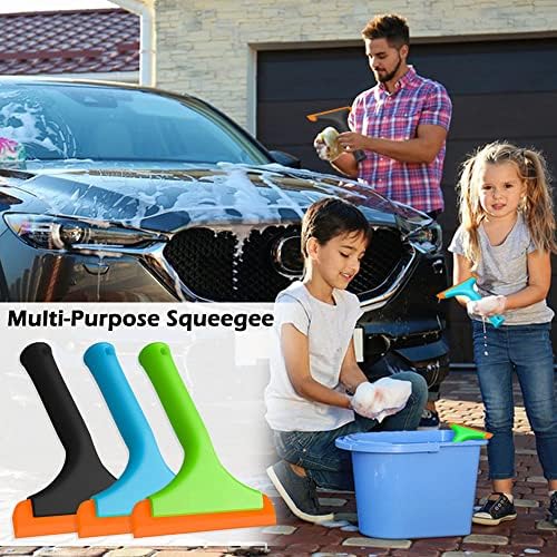 3 Pcs Flexible Silicone Squeegee, FineGood 5.9” Blade Window Squeegee Shower - Image 6