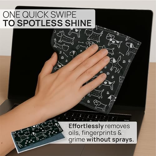 Microfiber Wholesale Quick Cloth Glasses Cleaning Cloths – 8x8 Dogs 1 Pack - Image 2