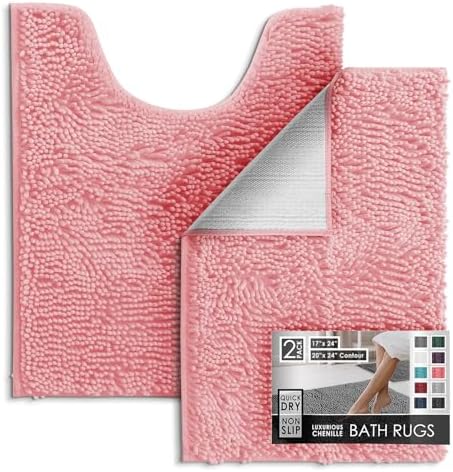 Hearth & Harbor Bathroom Rugs, Chenille Bath Mat by HearthHarbor